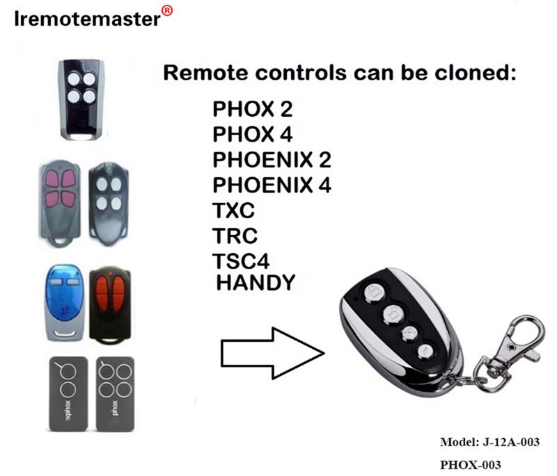 PHOENIX 2 4 TSC2 TSC4 HANDY2 ප්‍රතිස්ථාපන ගරාජ් දොර දුරස්ථ පාලකය 433.92mhz සඳහා