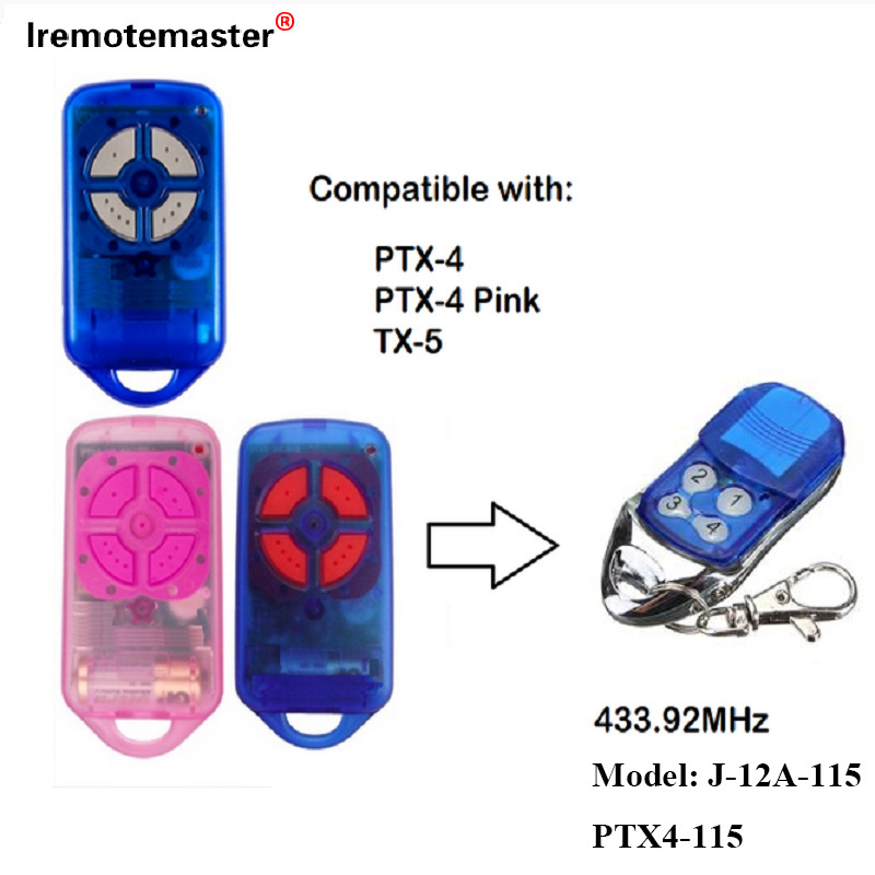 PTX4 433.92 MHz රෝලිං කේත ගරාජ් දොර දුරස්ථ පාලකය සඳහා